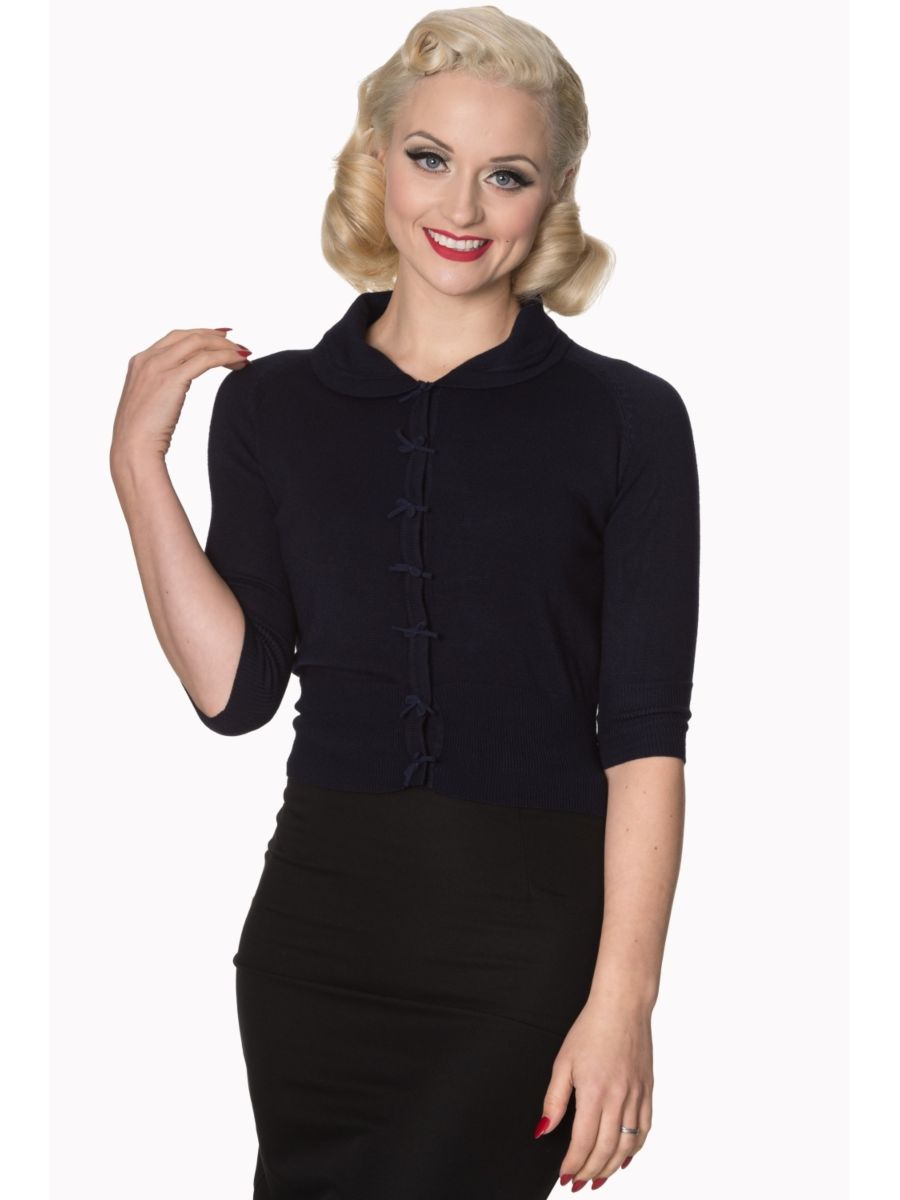 APRIL SHORT SLEEVE CARDIGAN Night-Blue