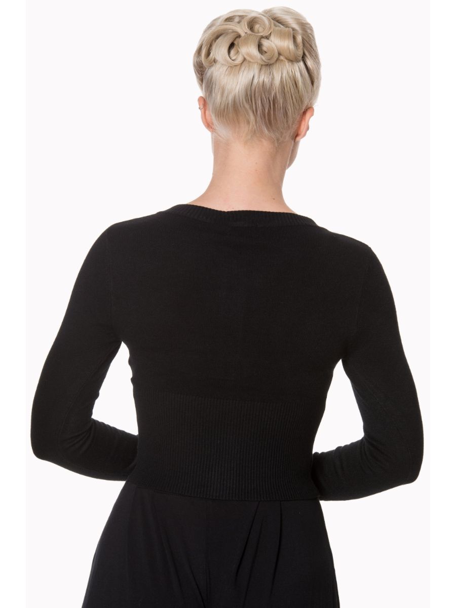 Banned Retro 1950's Dolly Vintage Cardigan Black