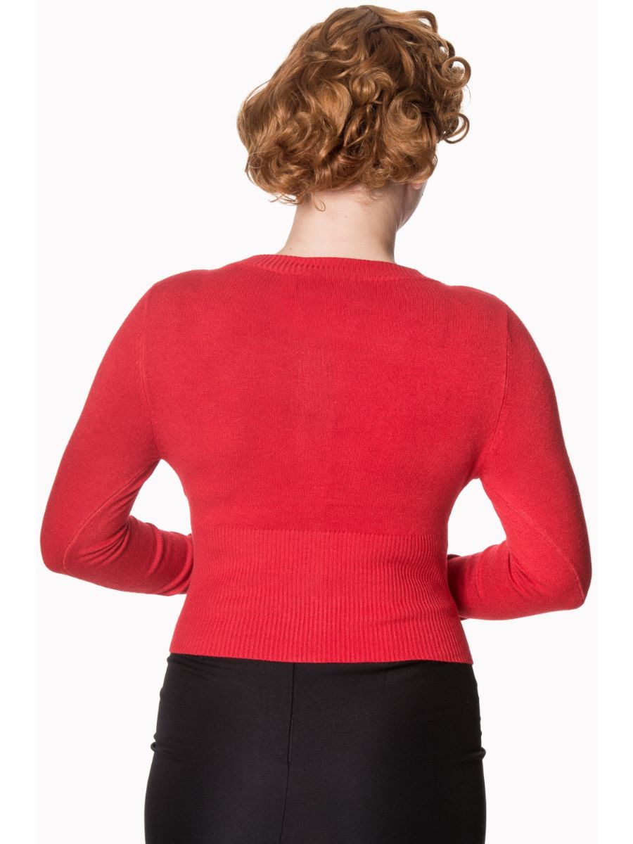 Banned Retro 1950's Dolly Vintage Cardigan Red