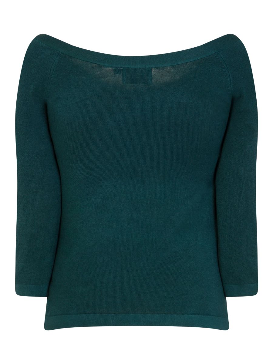 Banned Retro Pretty Illusion Vintage Knit Top Bottle Green