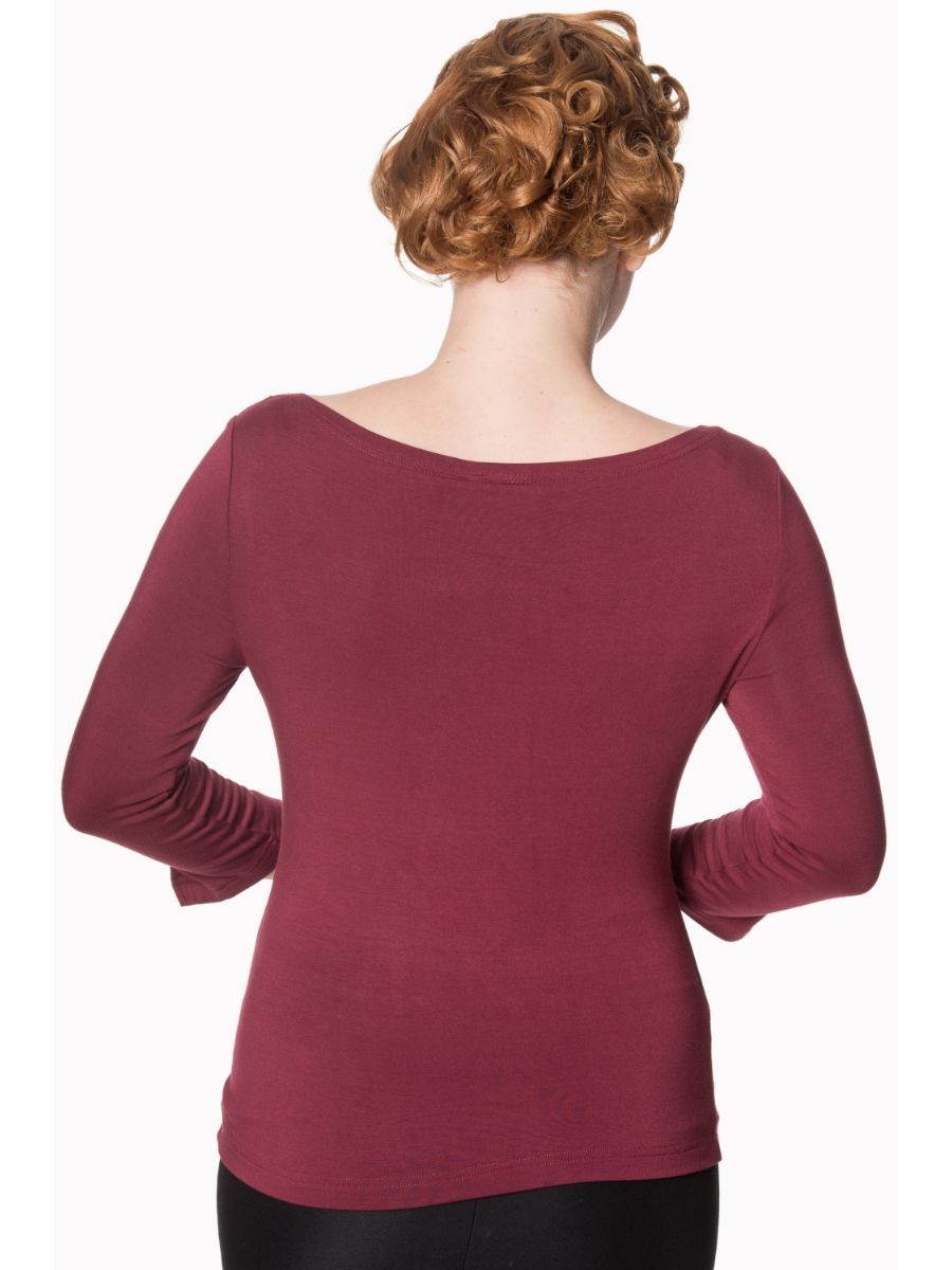 Banned Retro Modern Love Vintage Dorothy Top Bordeaux