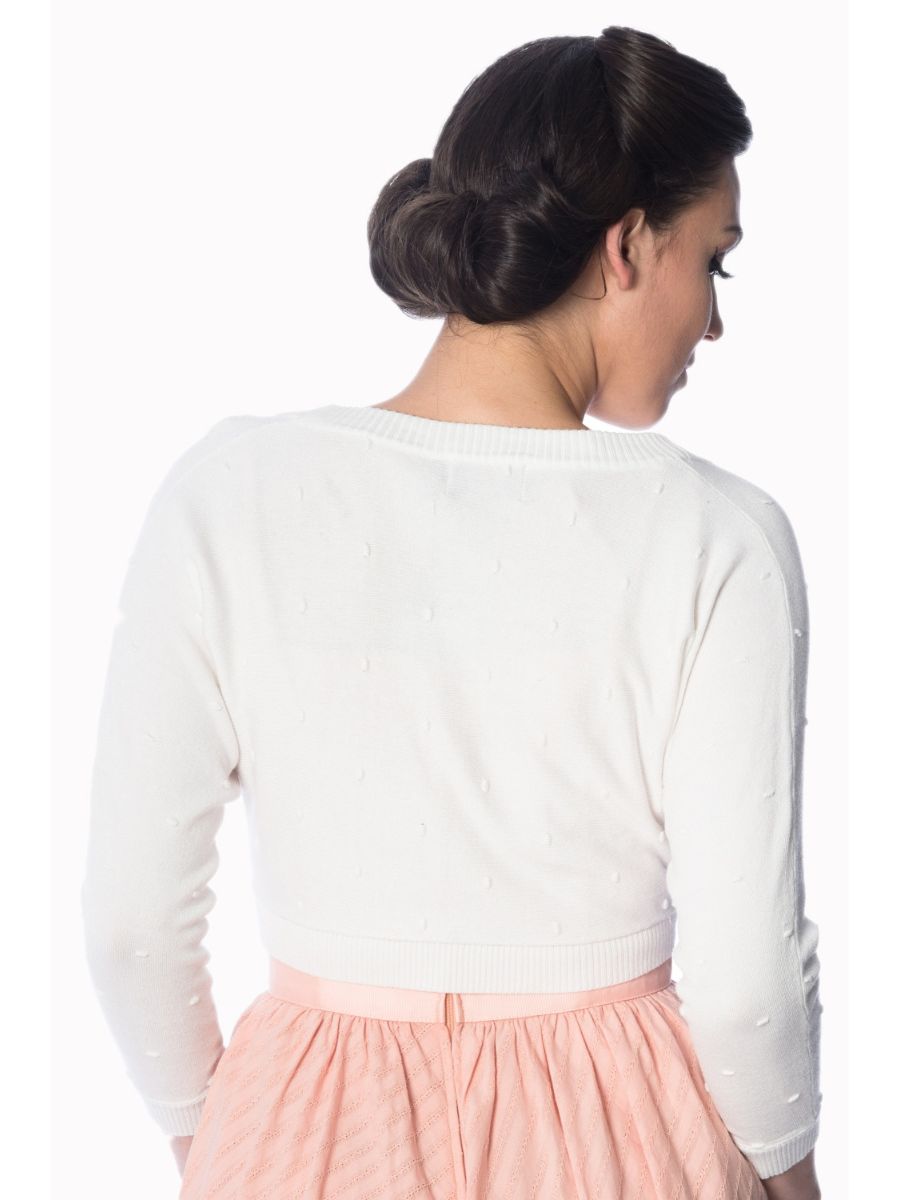 Banned Retro 1950's Popcorn Bolero White