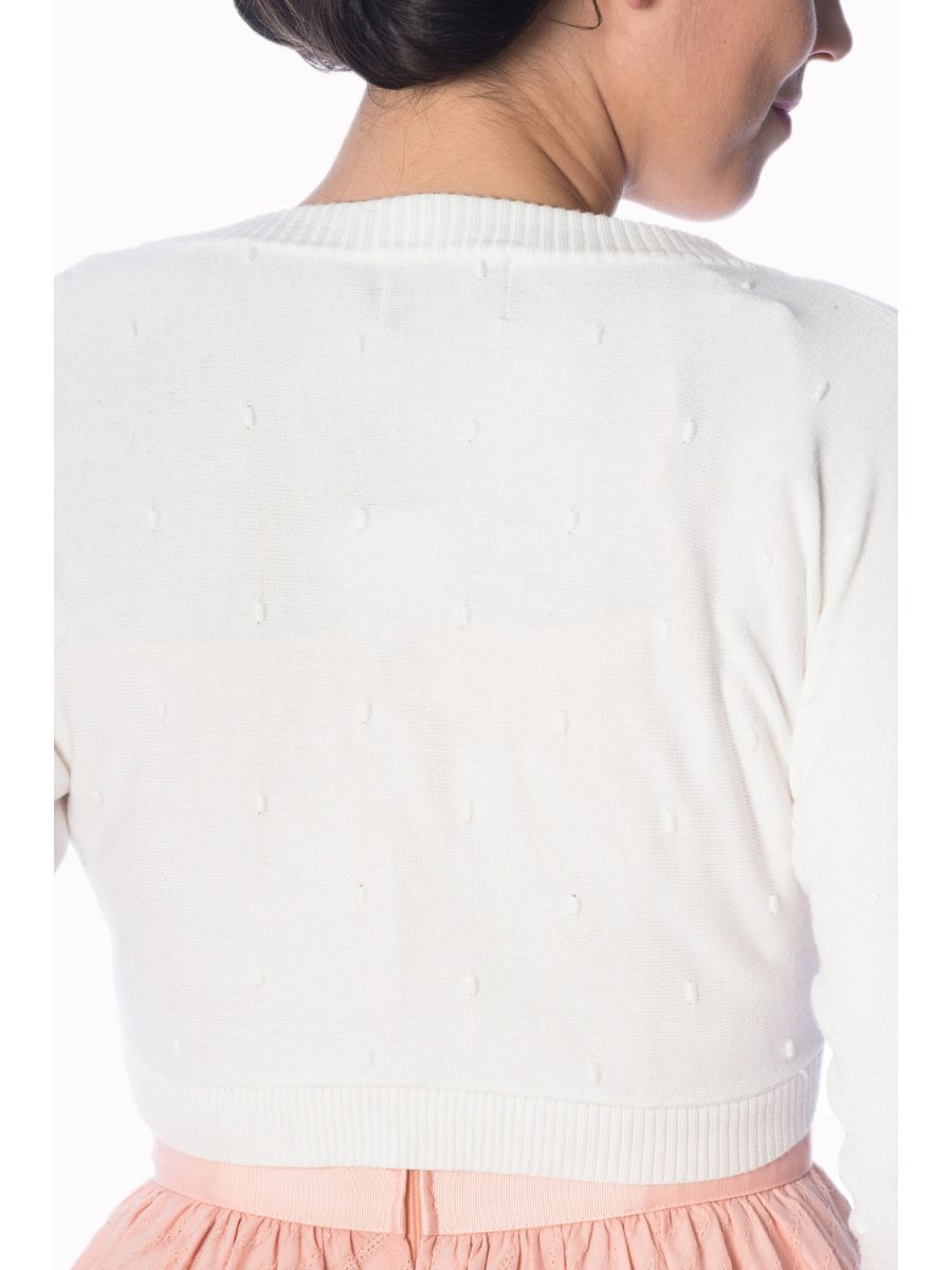 Banned Retro 1950's Popcorn Bolero White
