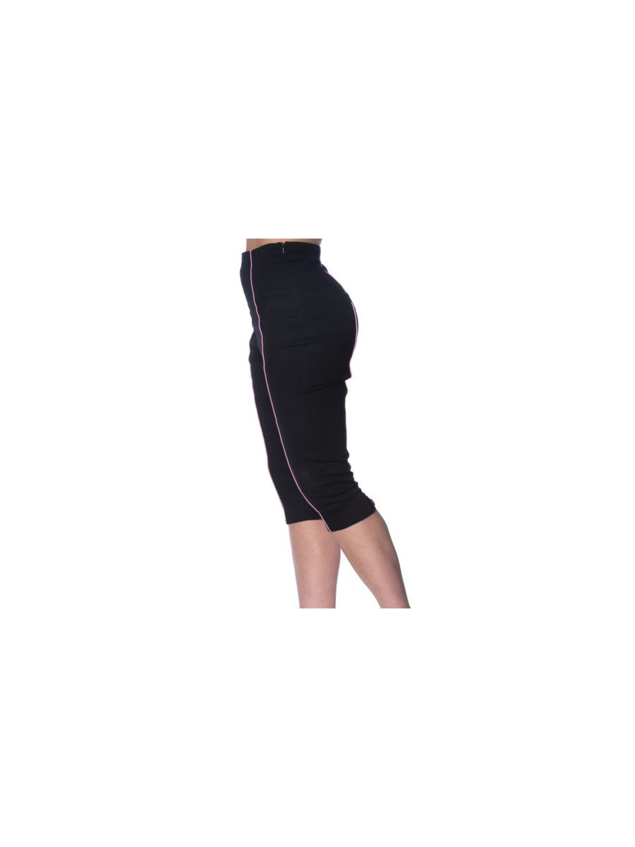 Banned Retro 1950's Grease Vintage High Waist Capri Trouser Black