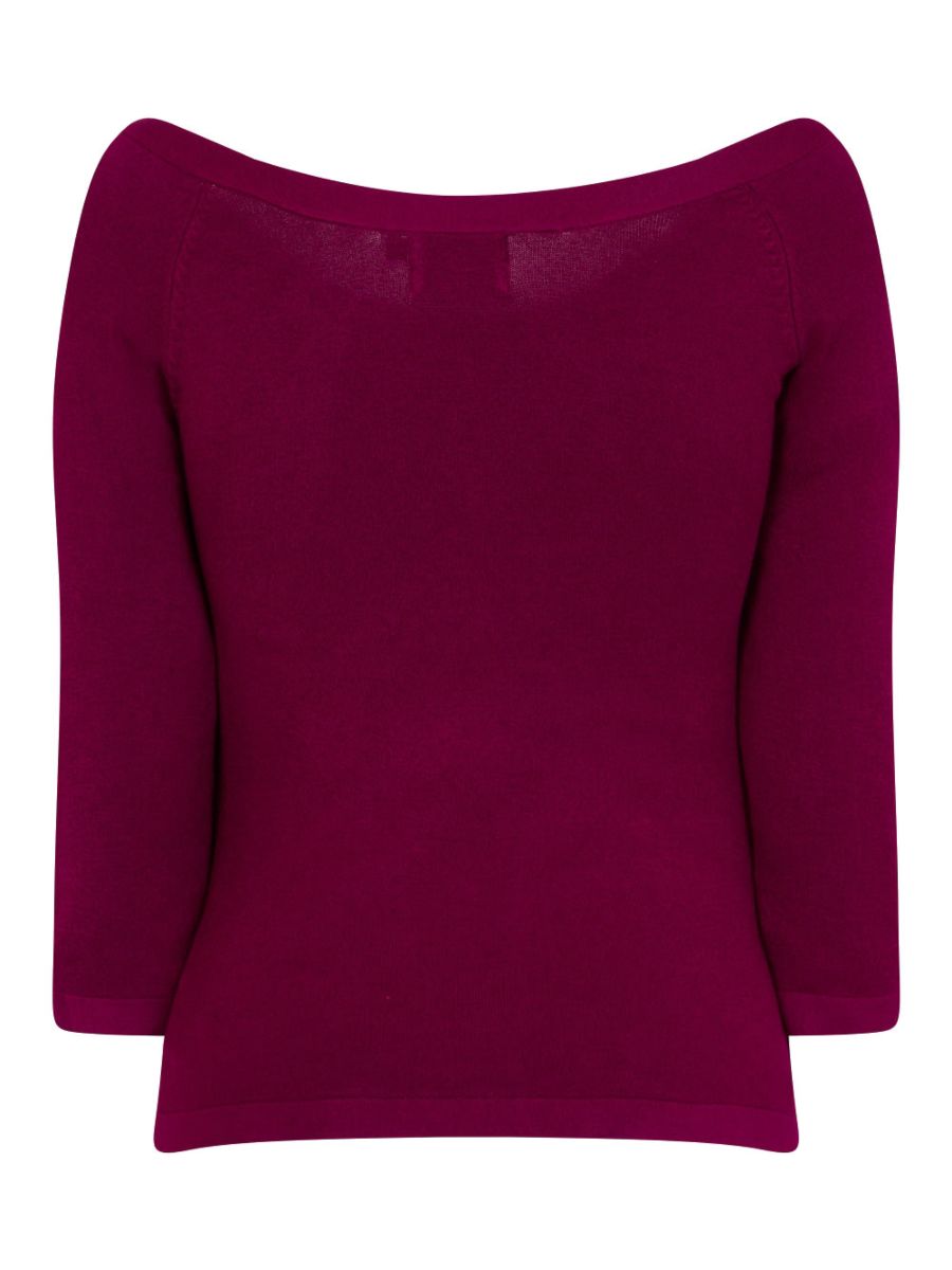 Banned Retro Pretty Illusion Vintage Knit Top Bordeaux