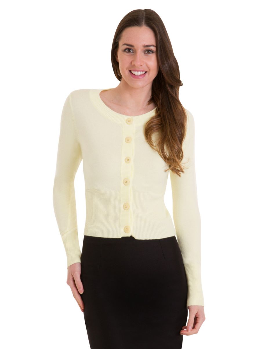 Banned Retro 1950's Dolly Vintage Cardigan Yellow