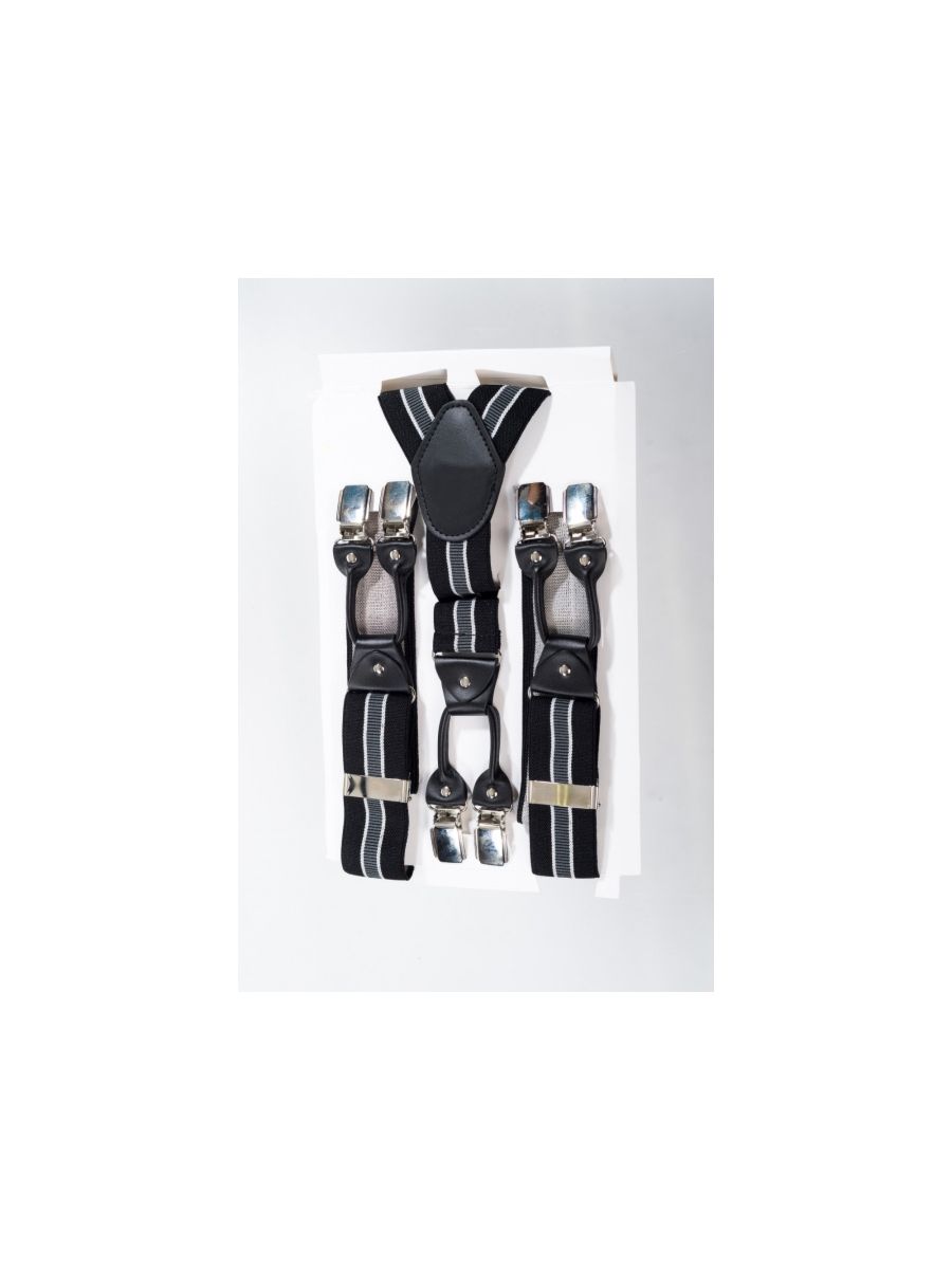 BLACK GREY ROCKABILLY BRACES