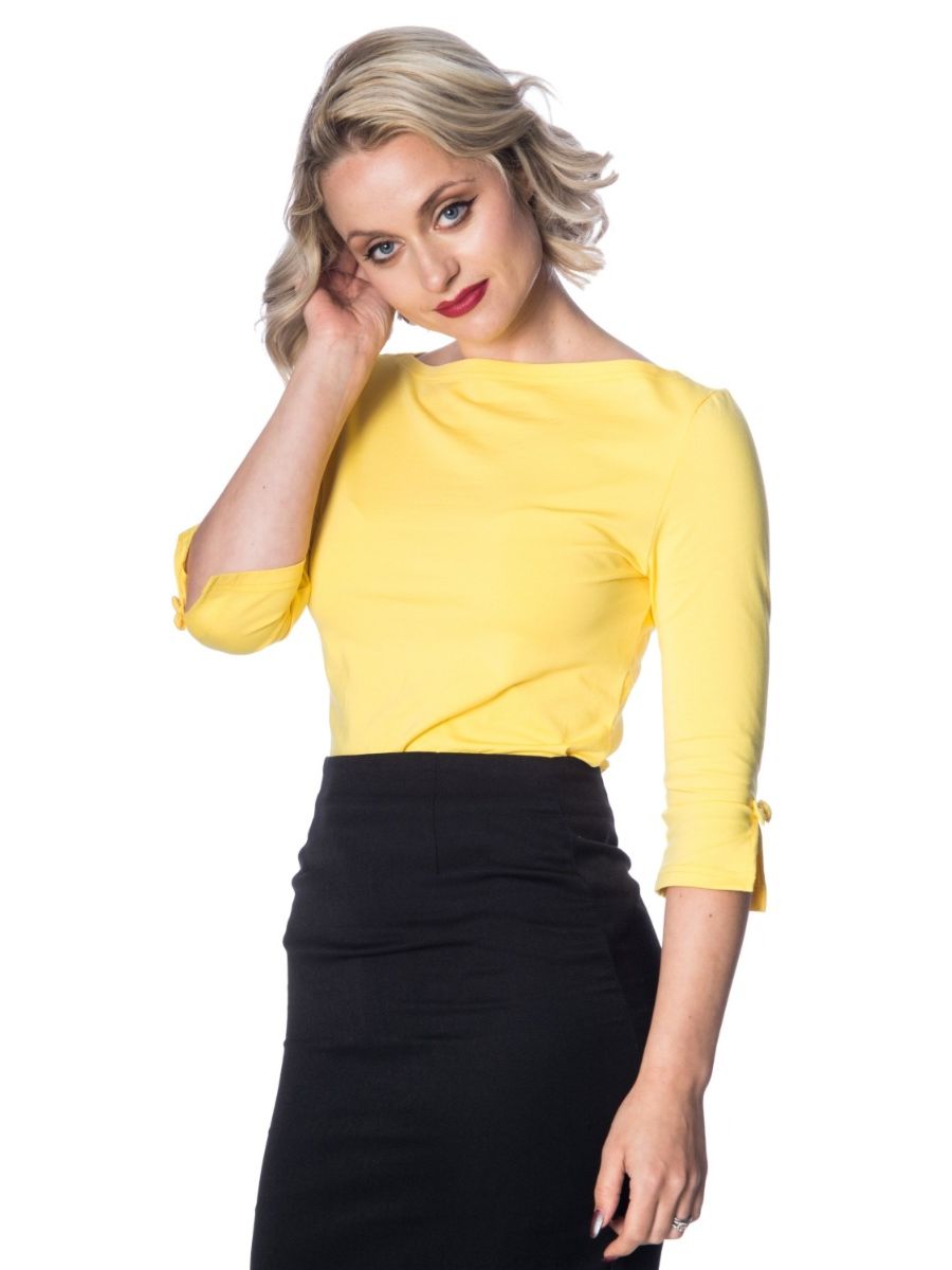 Banned Retro Modern Love Vintage Dorothy Top Yellow