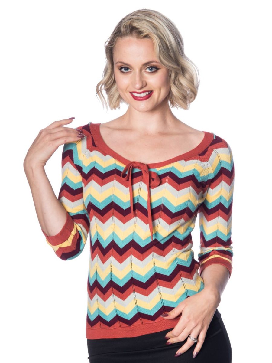 ZOOEY ZIG ZAG BOW TOP