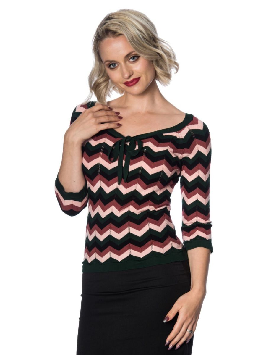 ZOOEY ZIG ZAG BOW TOP