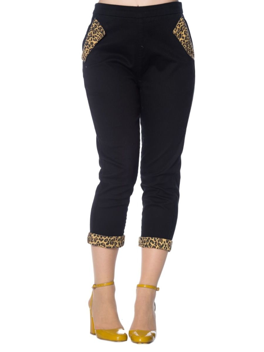 ROCK 'N' ROLL LEOPARD DENIM CAPRI PANTS