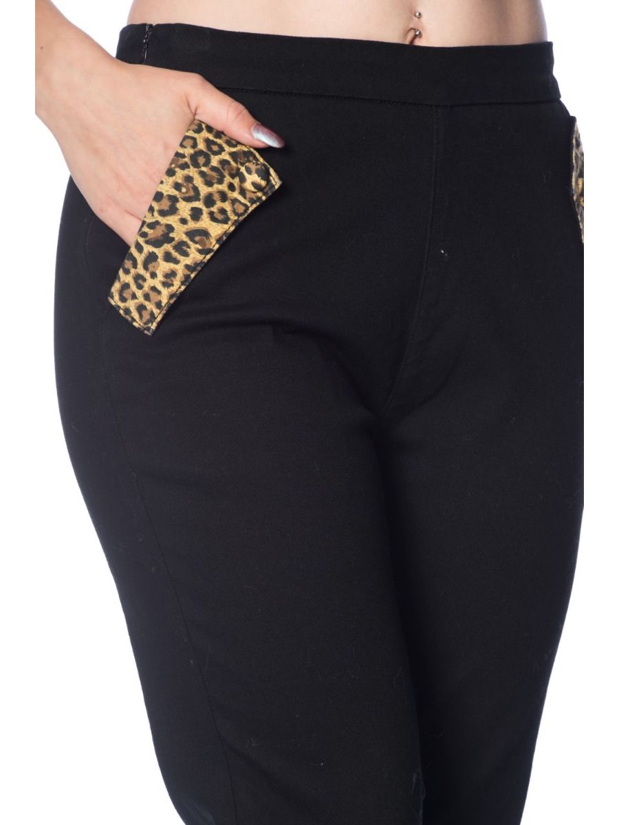 ROCK 'N' ROLL LEOPARD DENIM CAPRI PANTS
