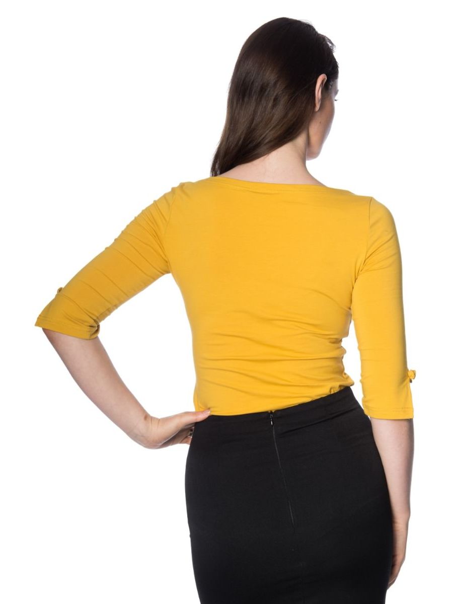 Banned Retro 1950's Oonagh Basic Boat Neck Vintage Dorothy Top