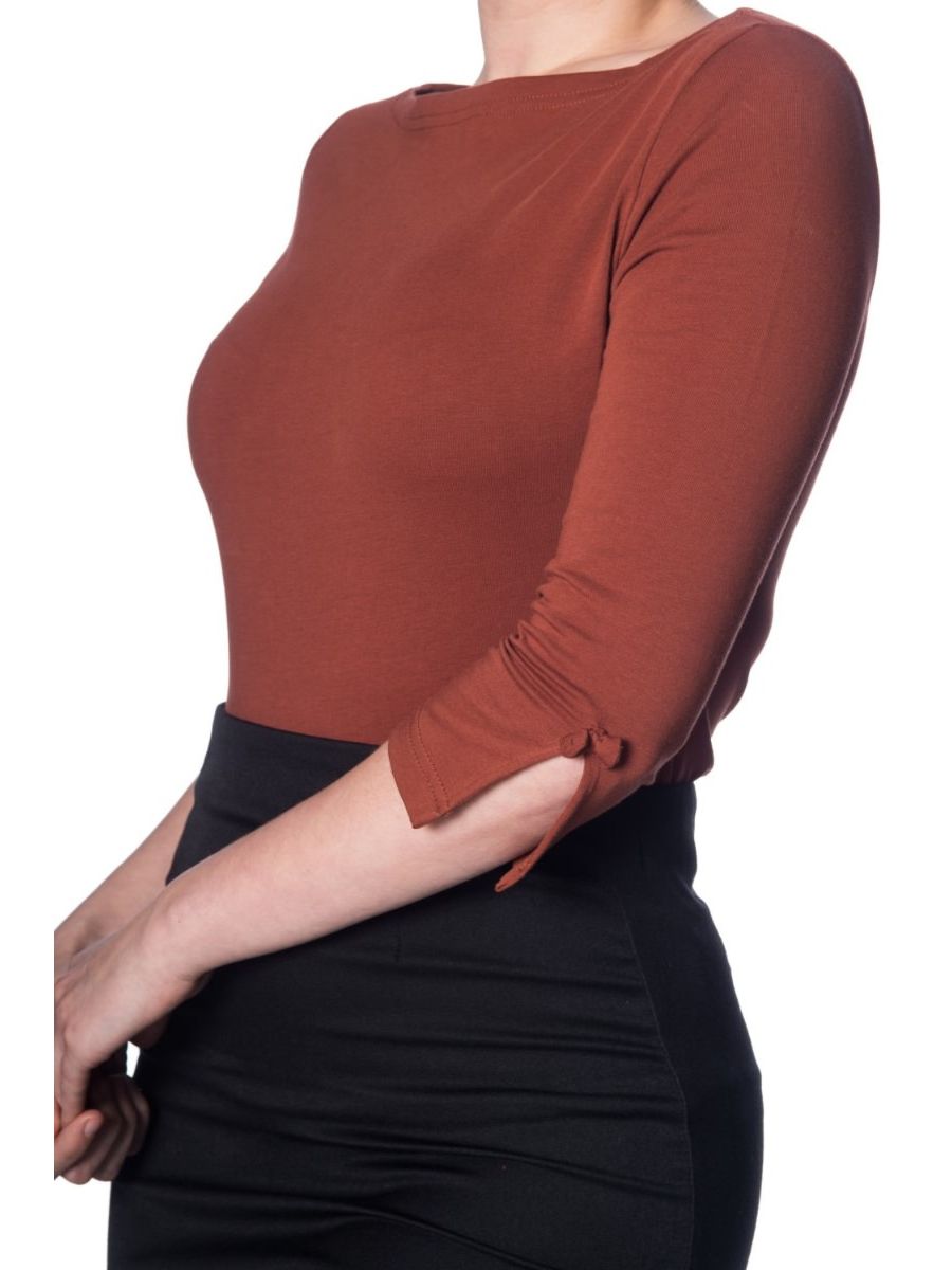 Banned Retro 1950's Oonagh Basic Boat Neck Vintage Dorothy Top