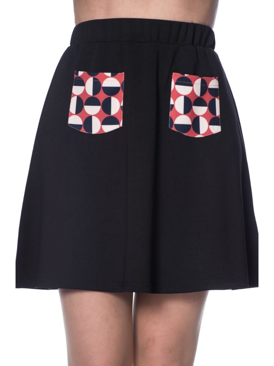 MOD CIRCLES POCKET A-LINE SKIRT