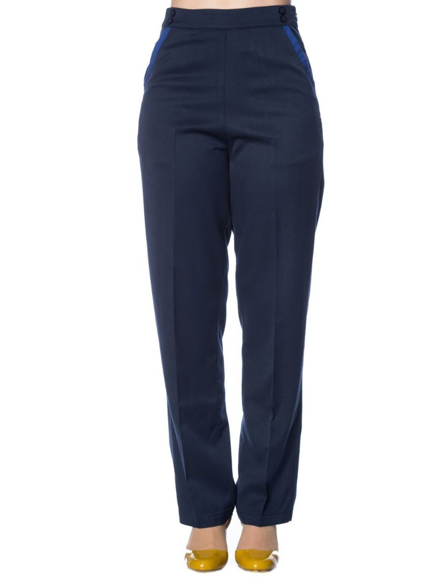 CONTRAST TRIM TROUSERS