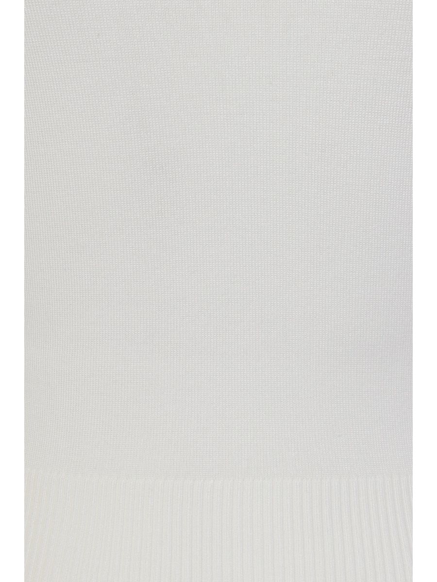Banned Retro Pussy Bow Crop Knit Top White
