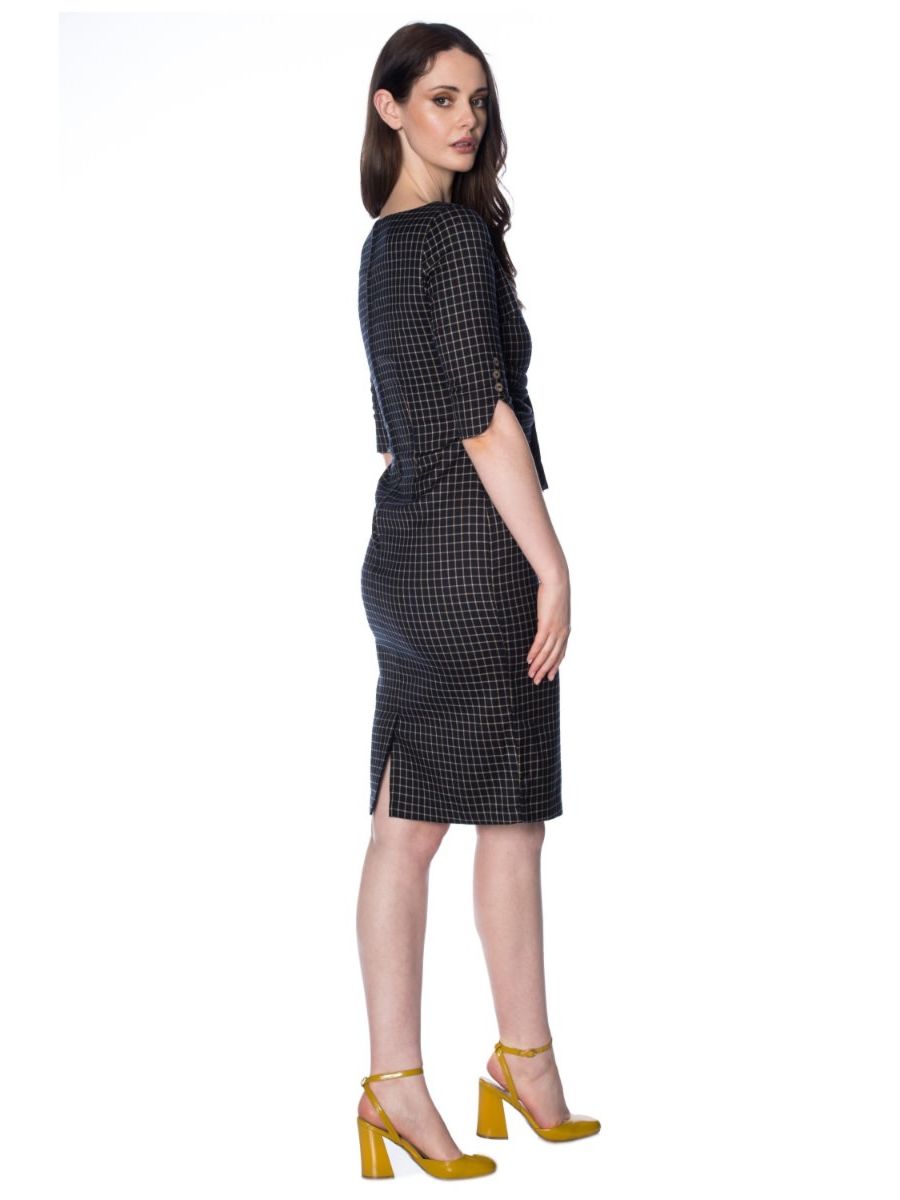 PATRICIA CHECK PENCIL DRESS