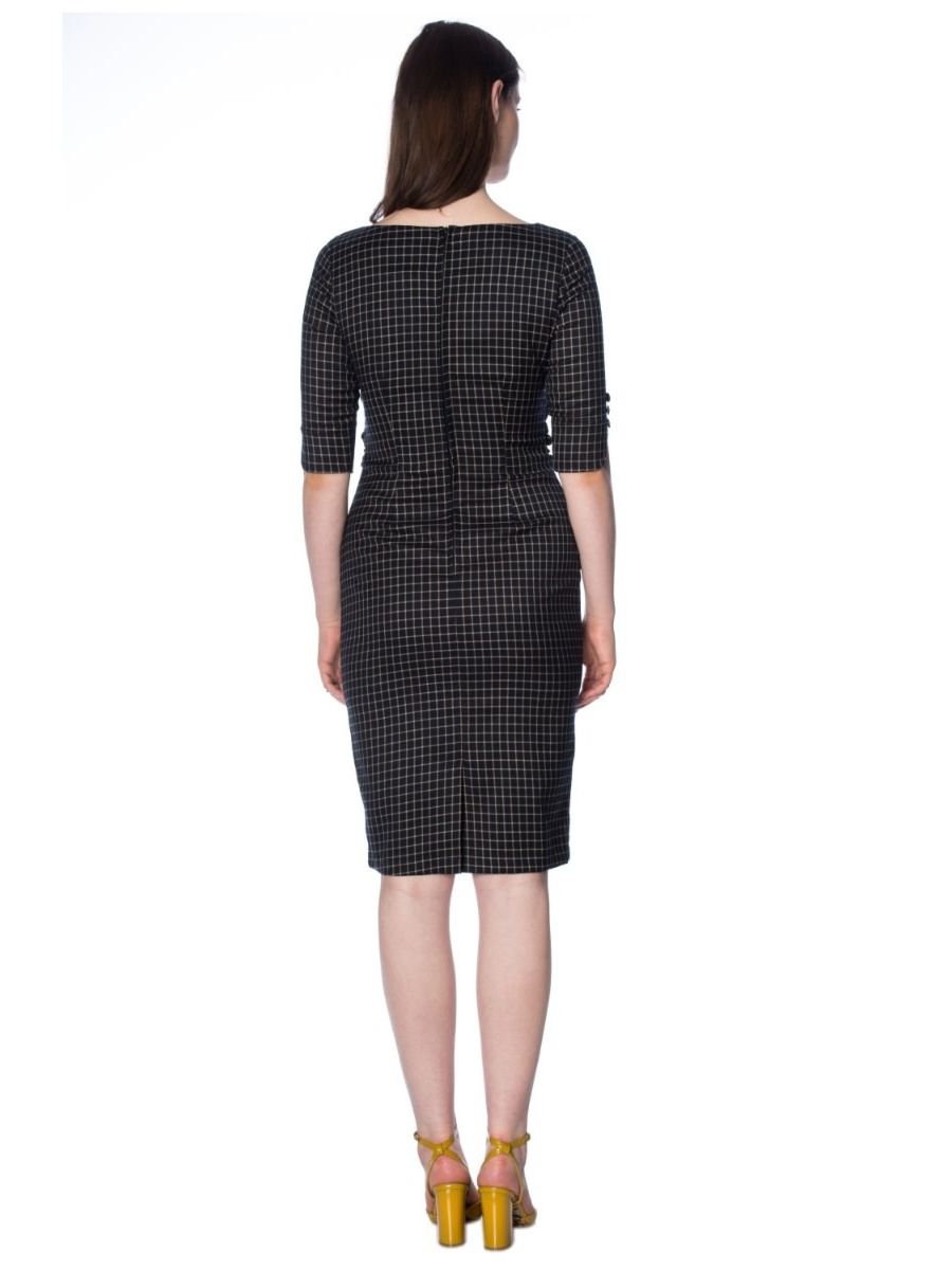 PATRICIA CHECK PENCIL DRESS