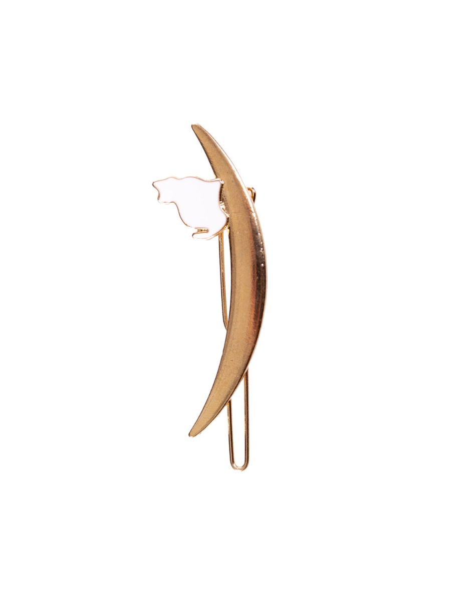 CAT ON A MOON HAIR PIN