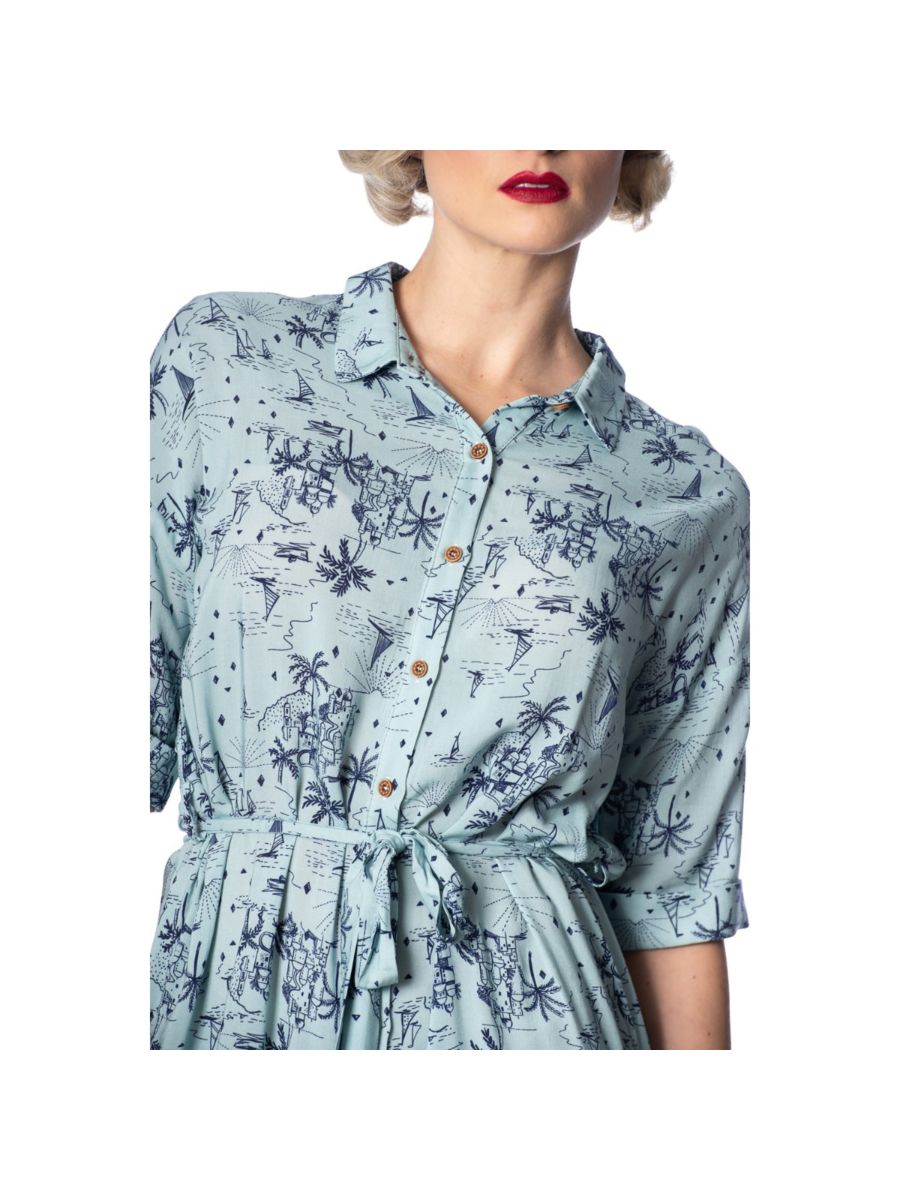 SANTORINI DREAMS RELAXED SHIRTDRESS