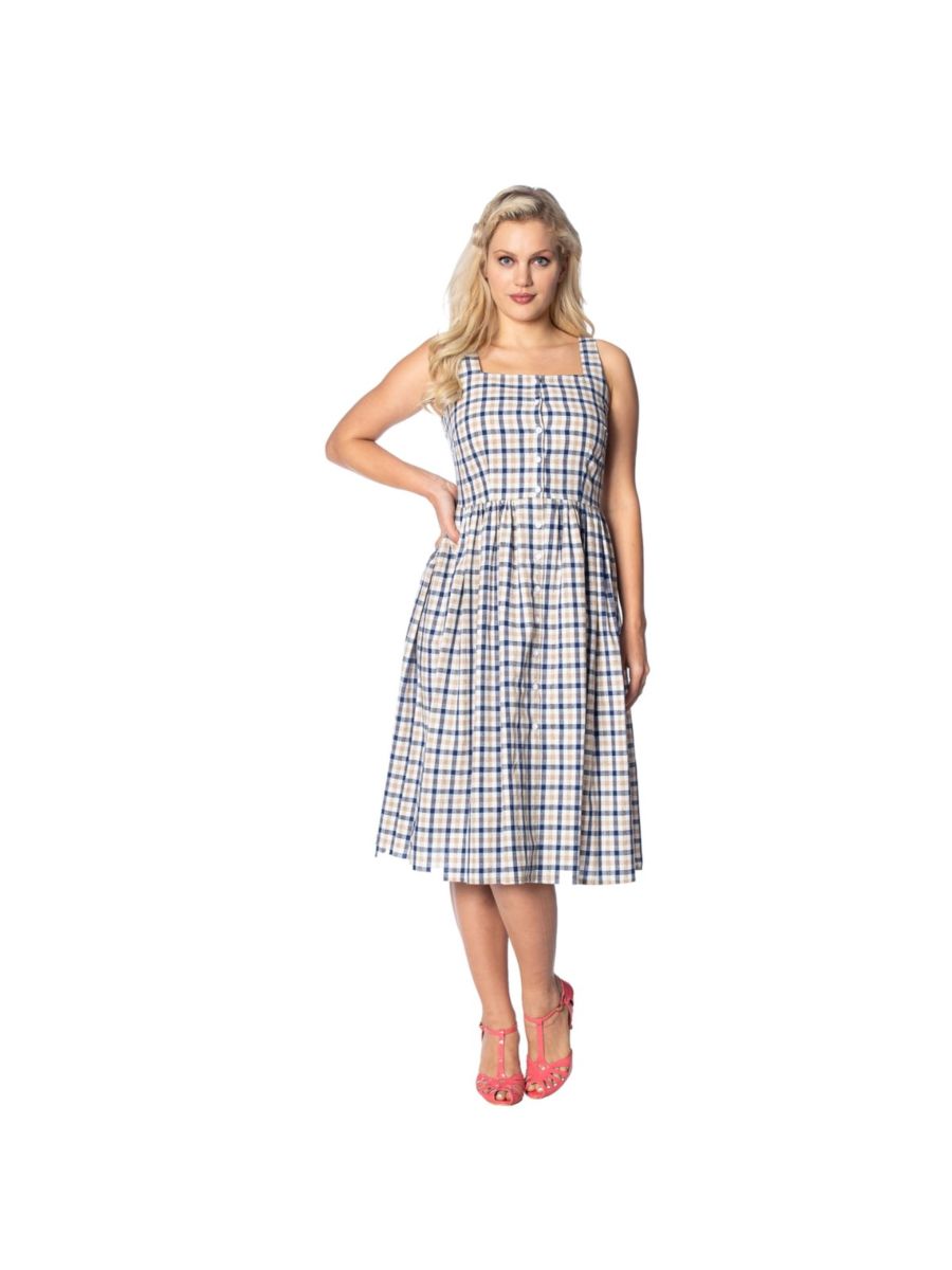 LET'S VACAY CHECK DRESS