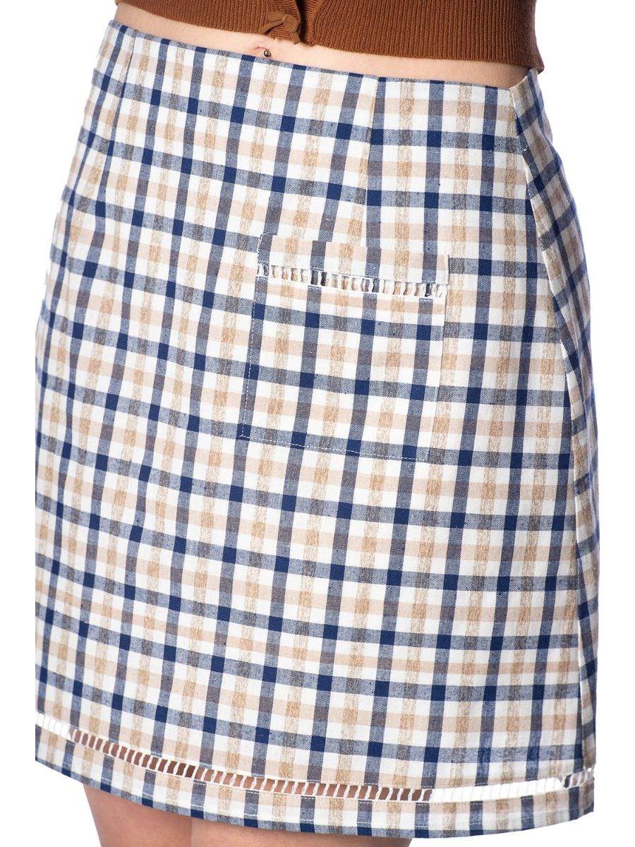 LET'S VACAY MINI CHECK SKIRT