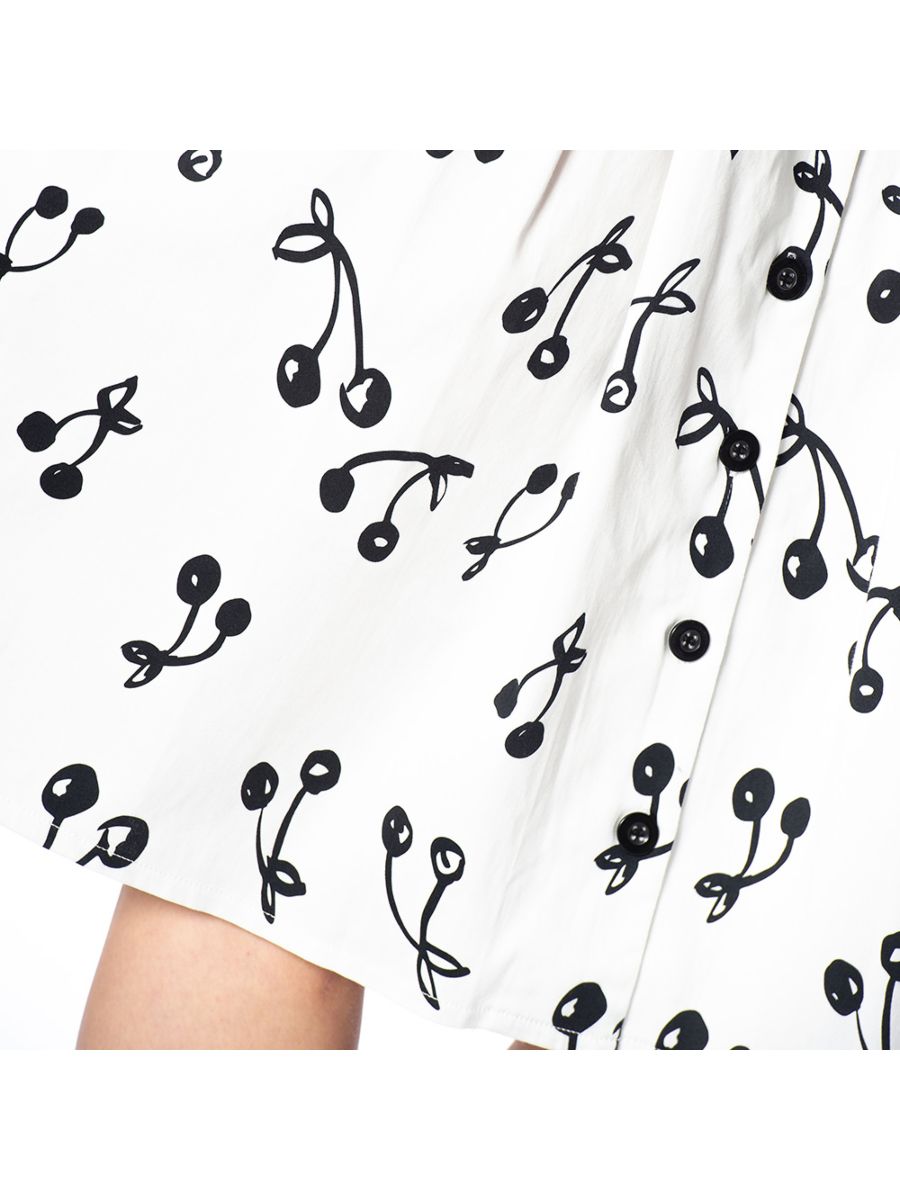 CHERRY POP BUTTON UP FLARED SKIRT