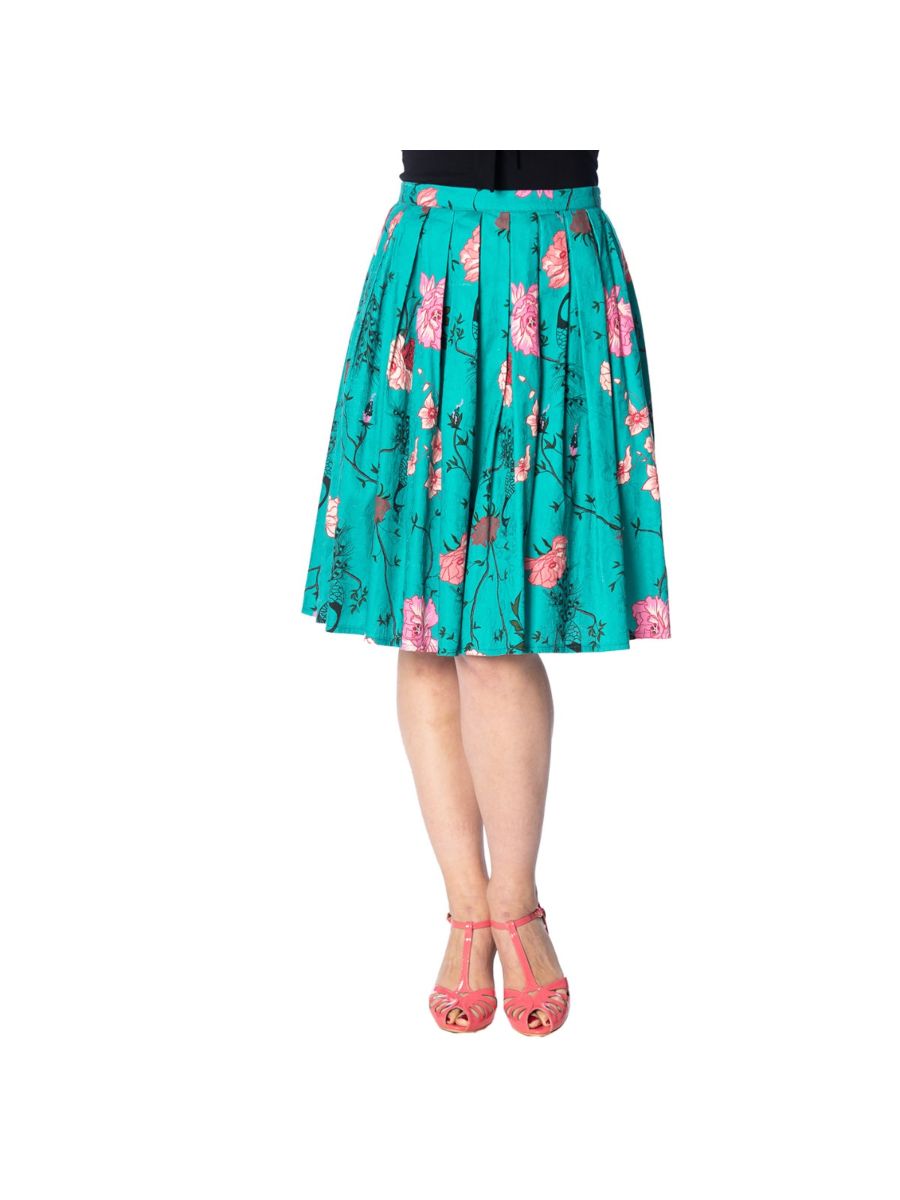 PEACOCK BAROQUE FLARED SKIRT