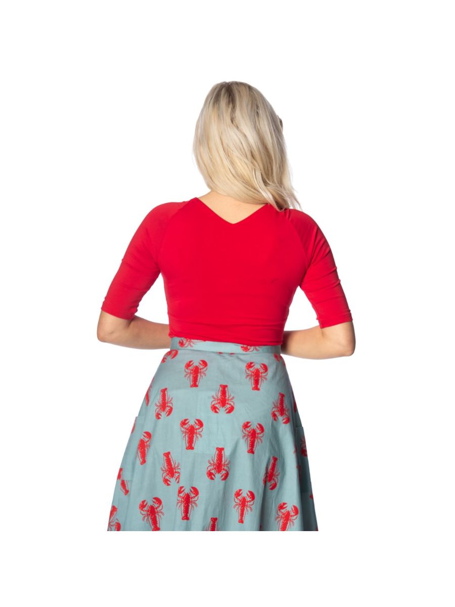 Banned Retro Betty V-Neck Vintage Top Red