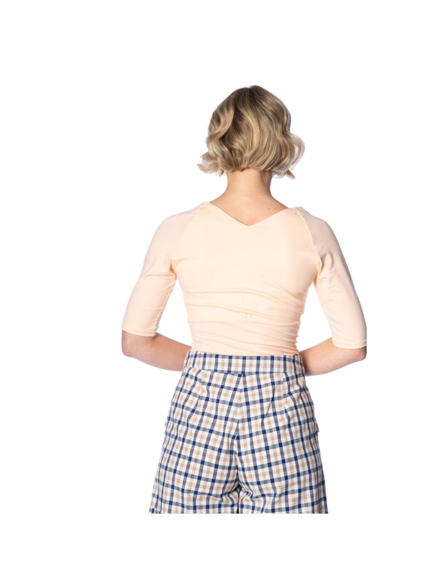 Banned Retro Betty V-Neck Vintage Top Nude