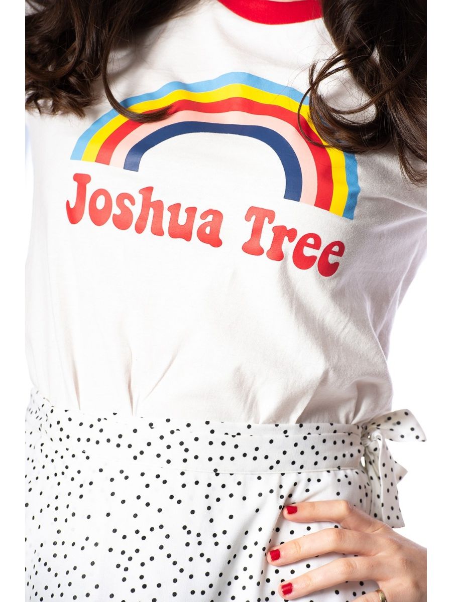 Banned Retro 70's Joshua Tree Rainbow Didi Crew Neck Vintage T-Shirt White