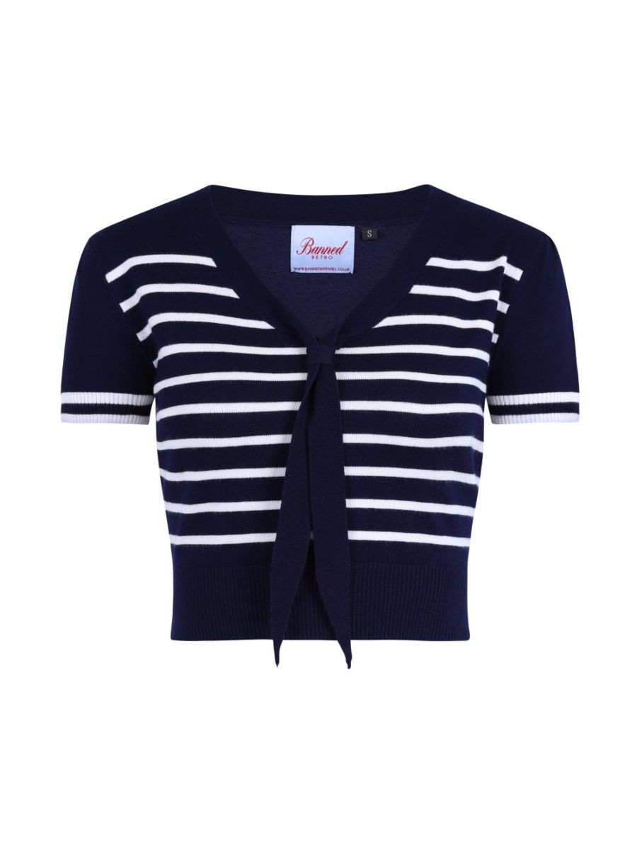 SAILOR STRIPE TIE TOP