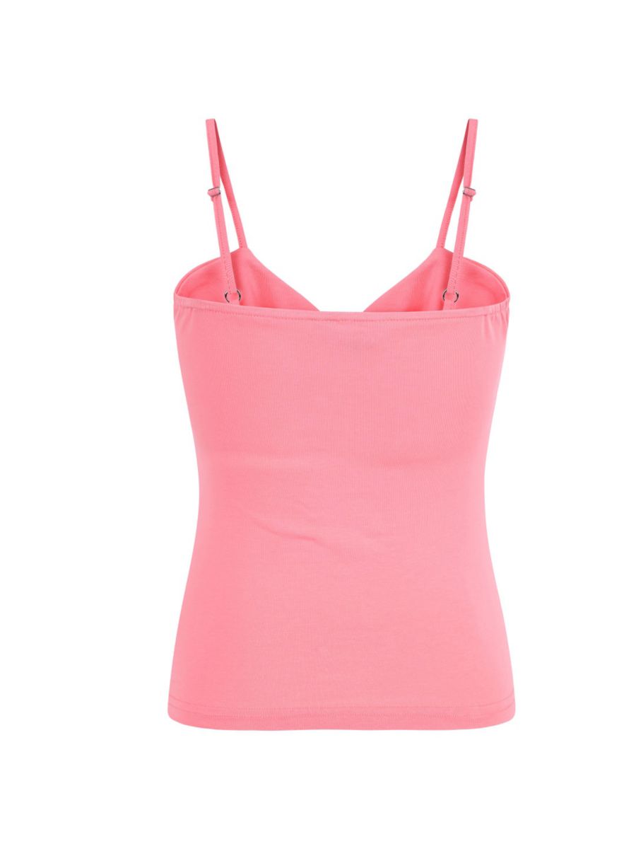 Banned Retro Wrap Front Strappy Vintage Twist Tank Top Coral