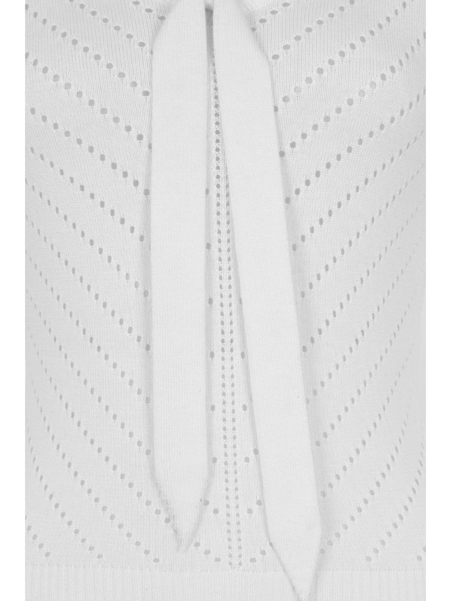 Banned Retro Charlie Chevron Perforated Vintage Knit Top Off White