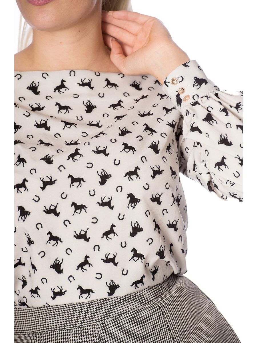 Banned Retro Wild Horses Boat Neck Vintage Top