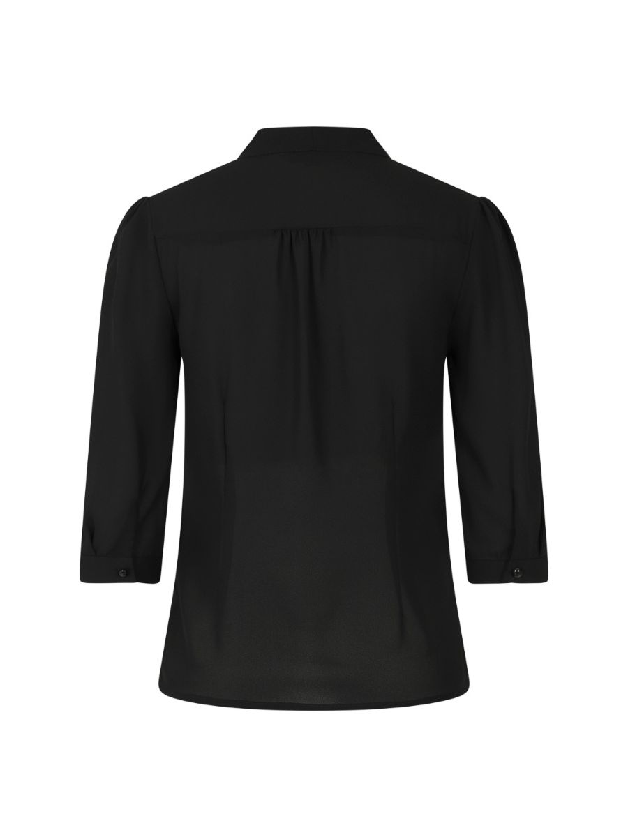 Banned Retro 1950's Perfect Pussy Bow Vintage Bell Sleeve Blouse Black