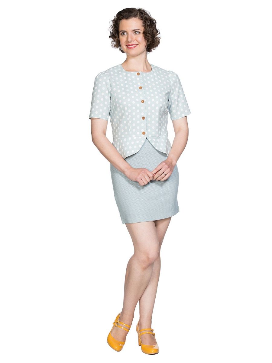 Banned Retro 1950's Spotlight Vintage Polka Dot Peplum Blouse Mint