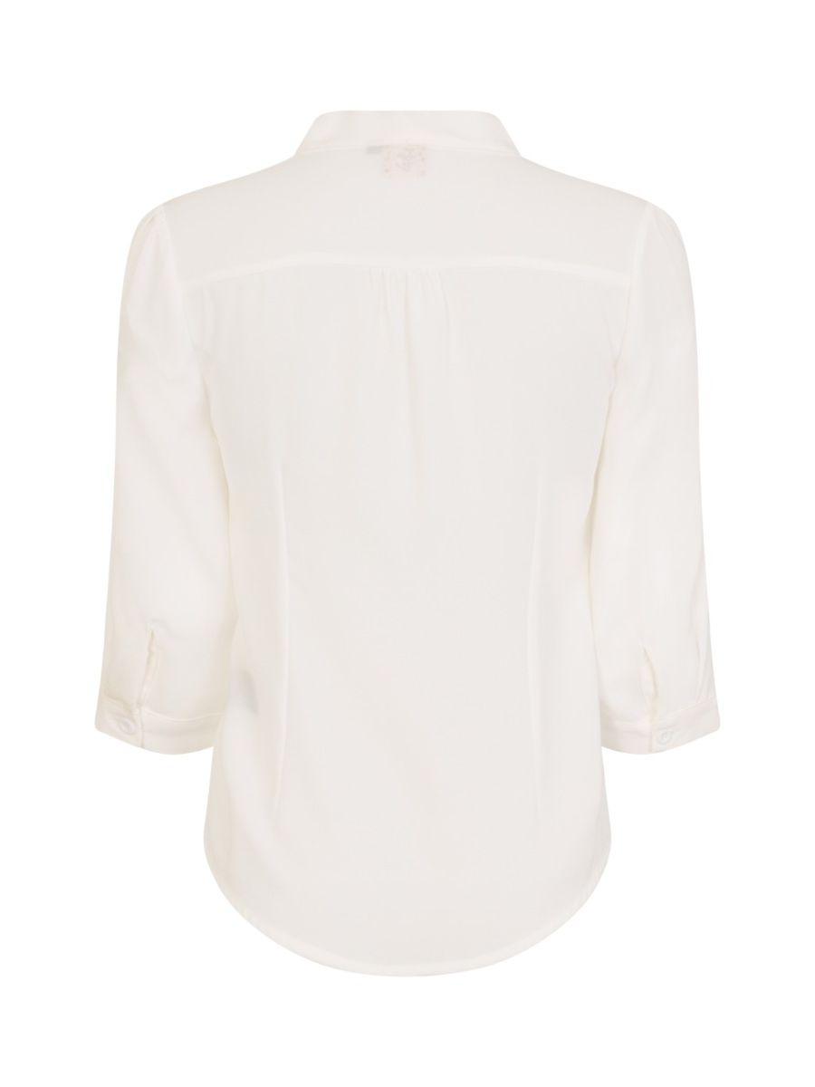 Banned Retro 1950's Perfect Pussy Bow Vintage Bell Sleeve Blouse White