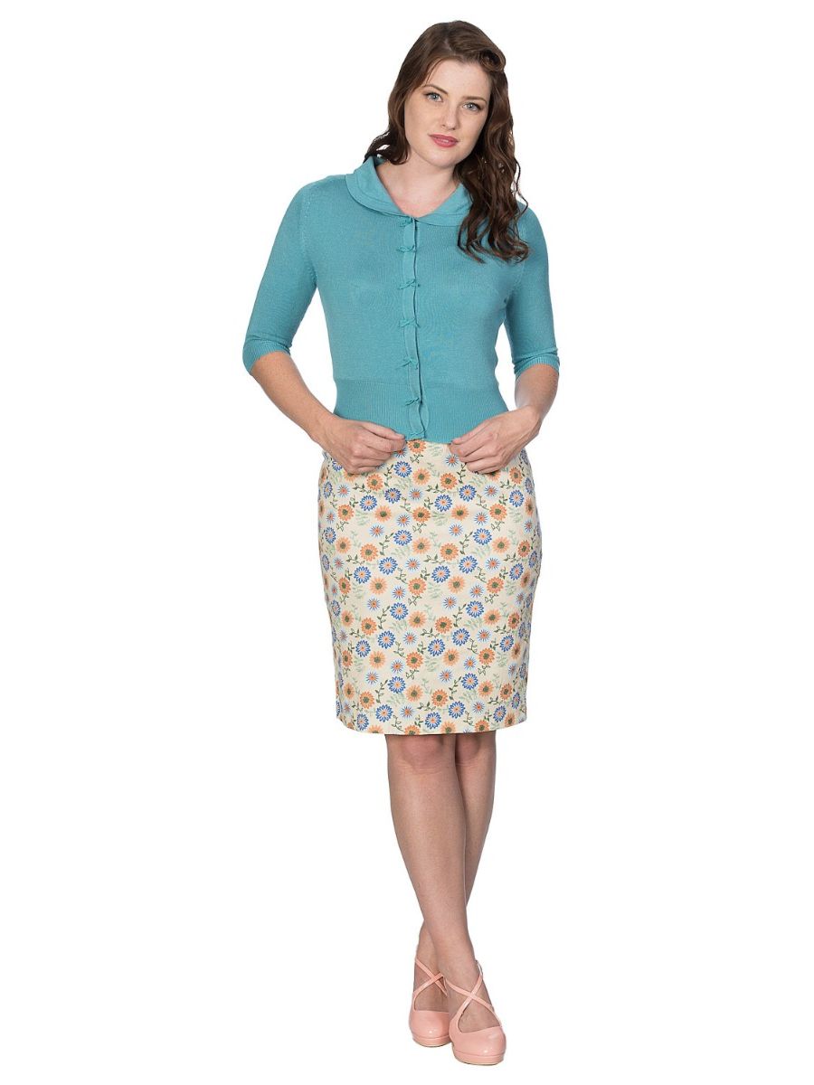 APRIL SHORT SLEEVE CARDIGAN Blue
