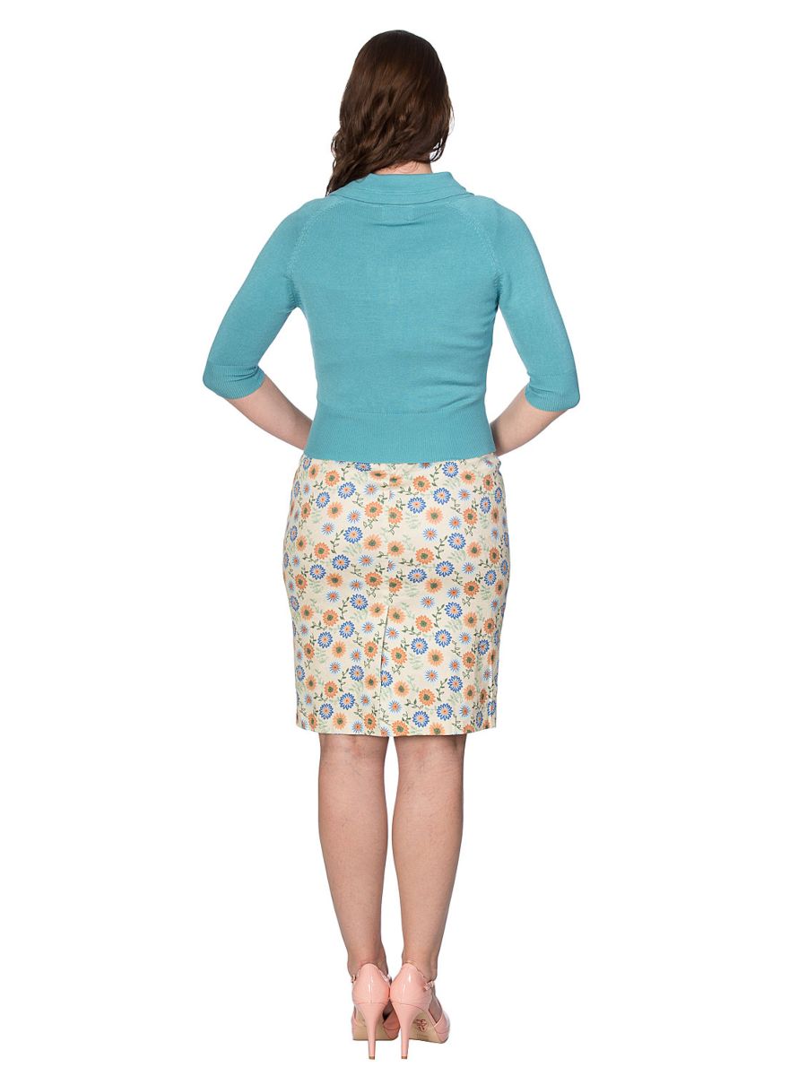 APRIL SHORT SLEEVE CARDIGAN Blue