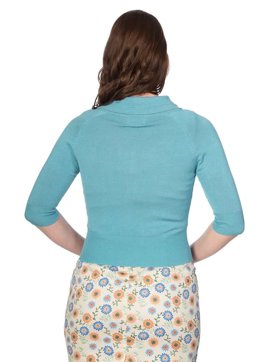 APRIL SHORT SLEEVE CARDIGAN Blue