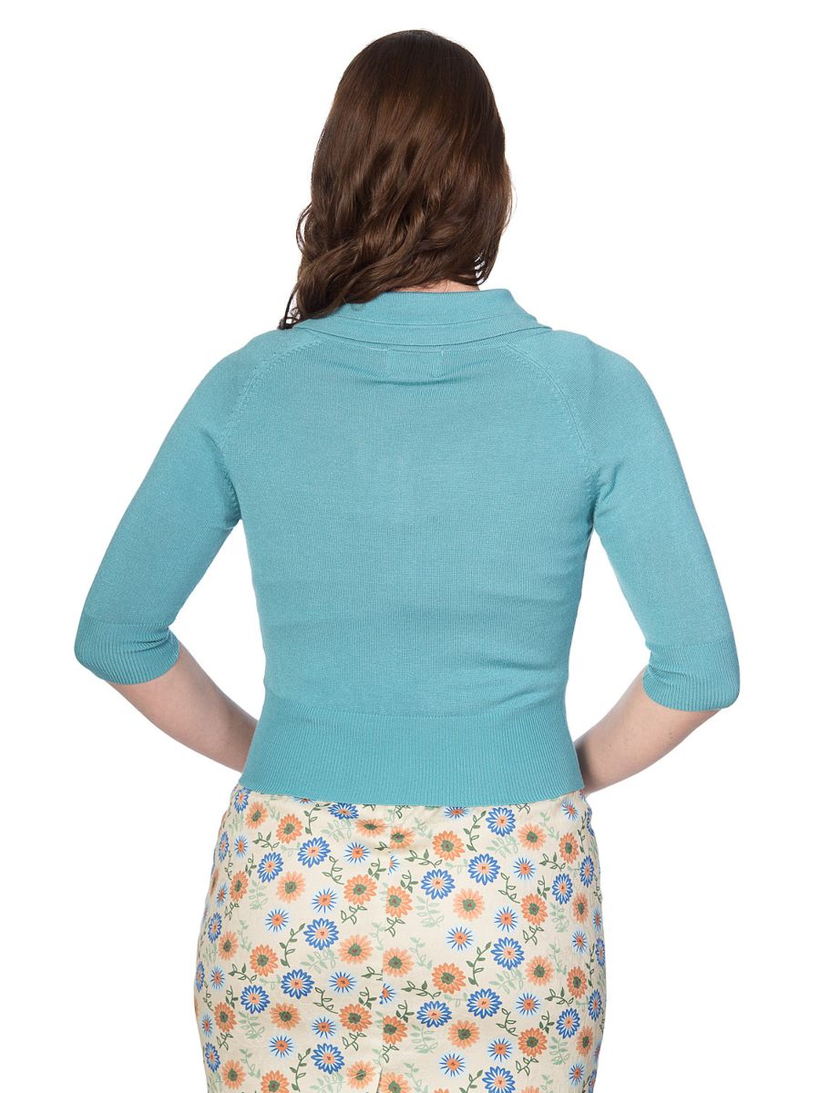 APRIL SHORT SLEEVE CARDIGAN Blue
