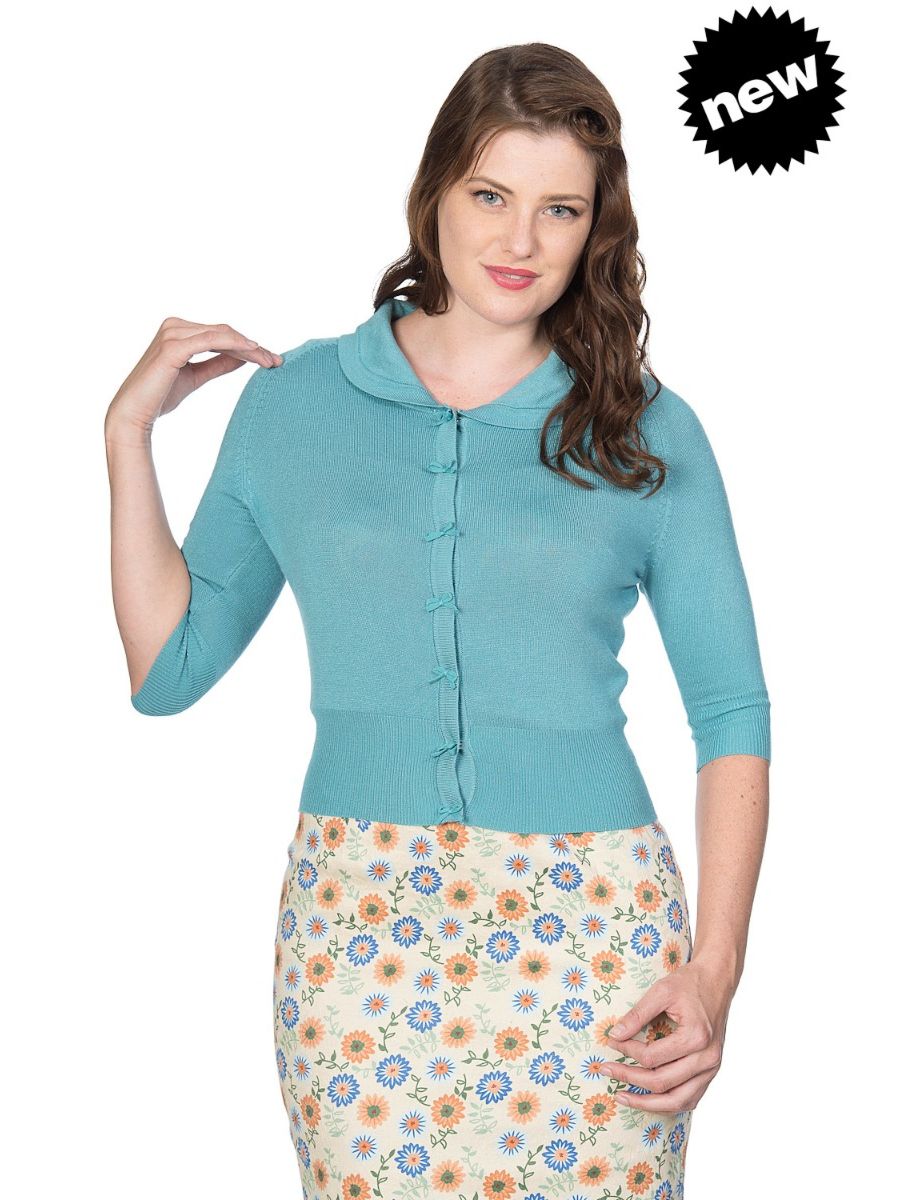 APRIL SHORT SLEEVE CARDIGAN Blue