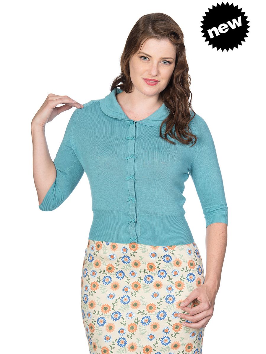 APRIL SHORT SLEEVE CARDIGAN Blue