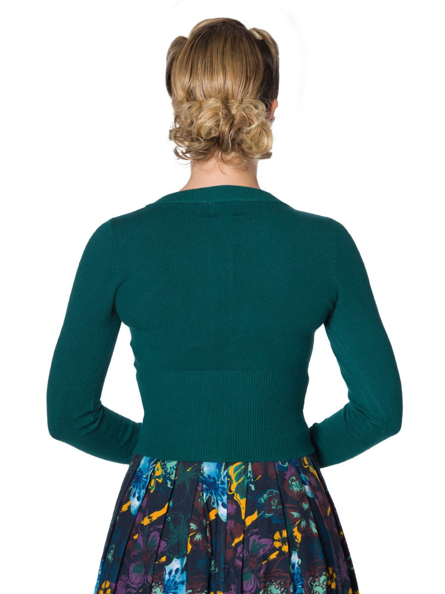 Banned Retro 1950's Dolly Vintage Cardigan Green