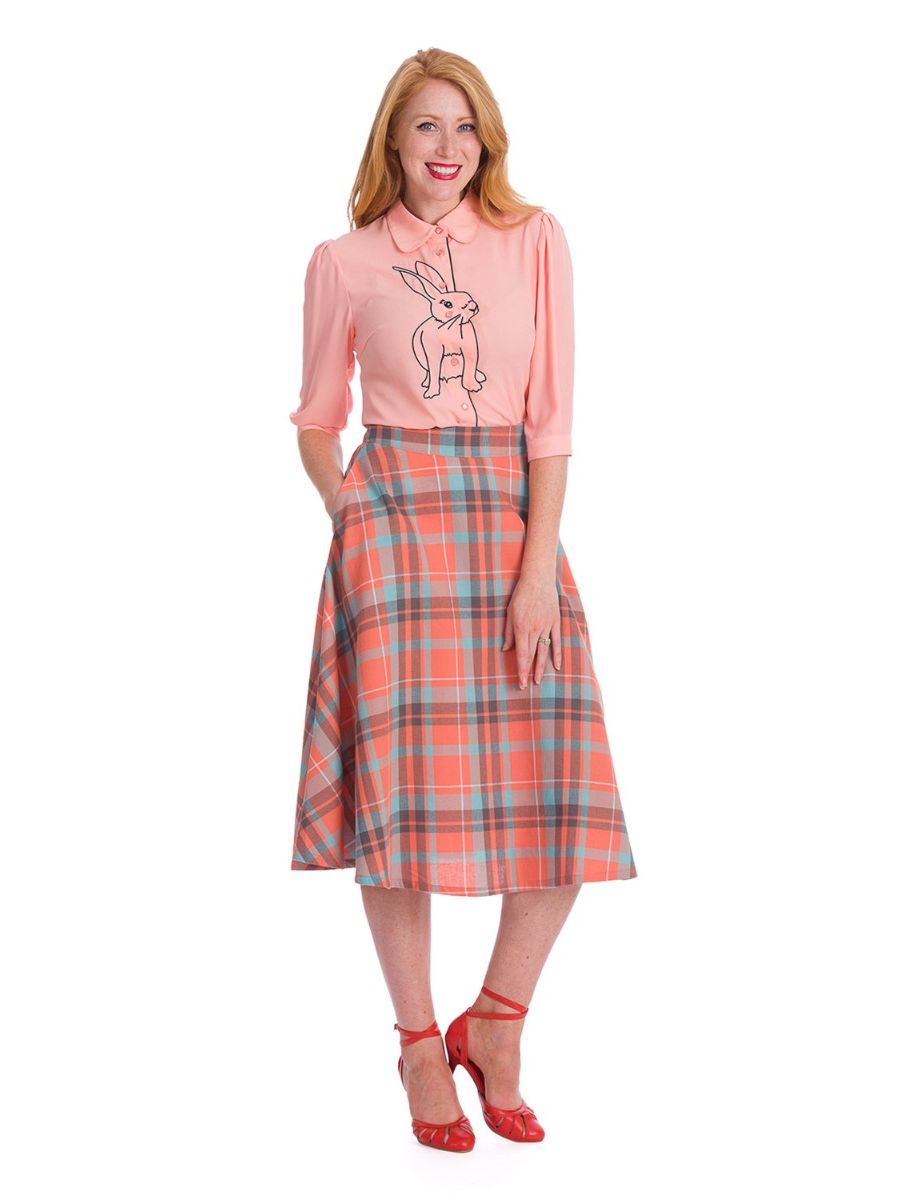Banned Retro 1940's Bunny Hop Thelma Blouse Blush Pink