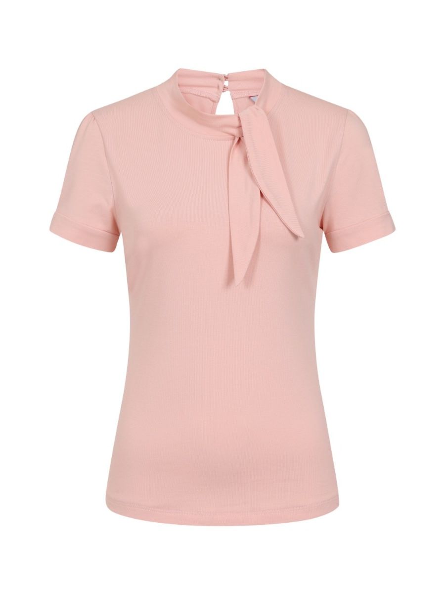 Banned Retro 1950's Sandy Loves Danny High Neck Tie Up Neck Vintage Top Pink