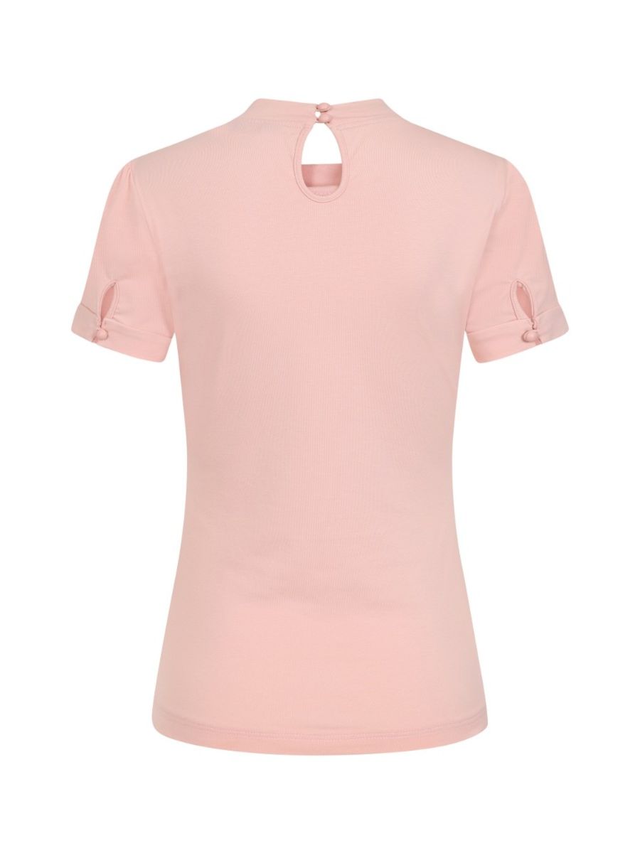 Banned Retro 1950's Sandy Loves Danny High Neck Tie Up Neck Vintage Top Pink