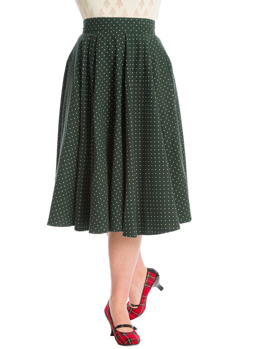 COSY SPOT SWING SKIRT-Green